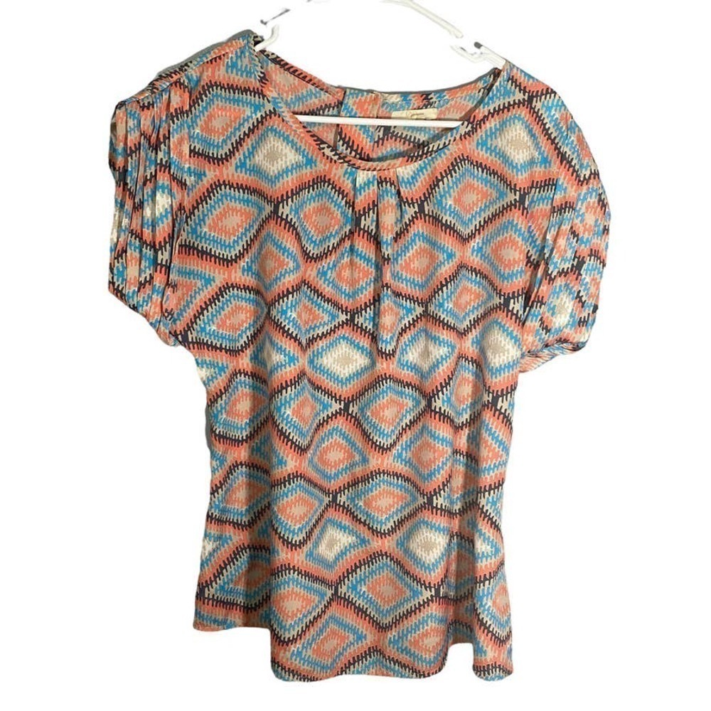 𝅺TULLE Short Sleeved Blouse Size Large